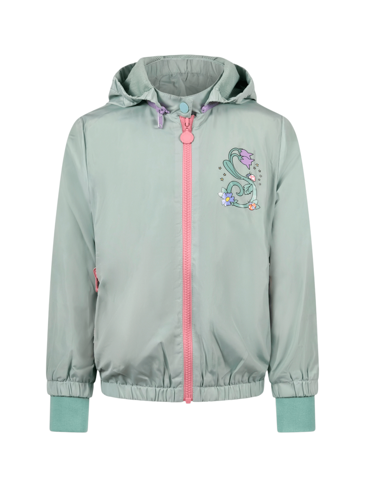 Giubbino per bambina Stella McCartney Kids verde con logo sul davanti - Rubino Kids