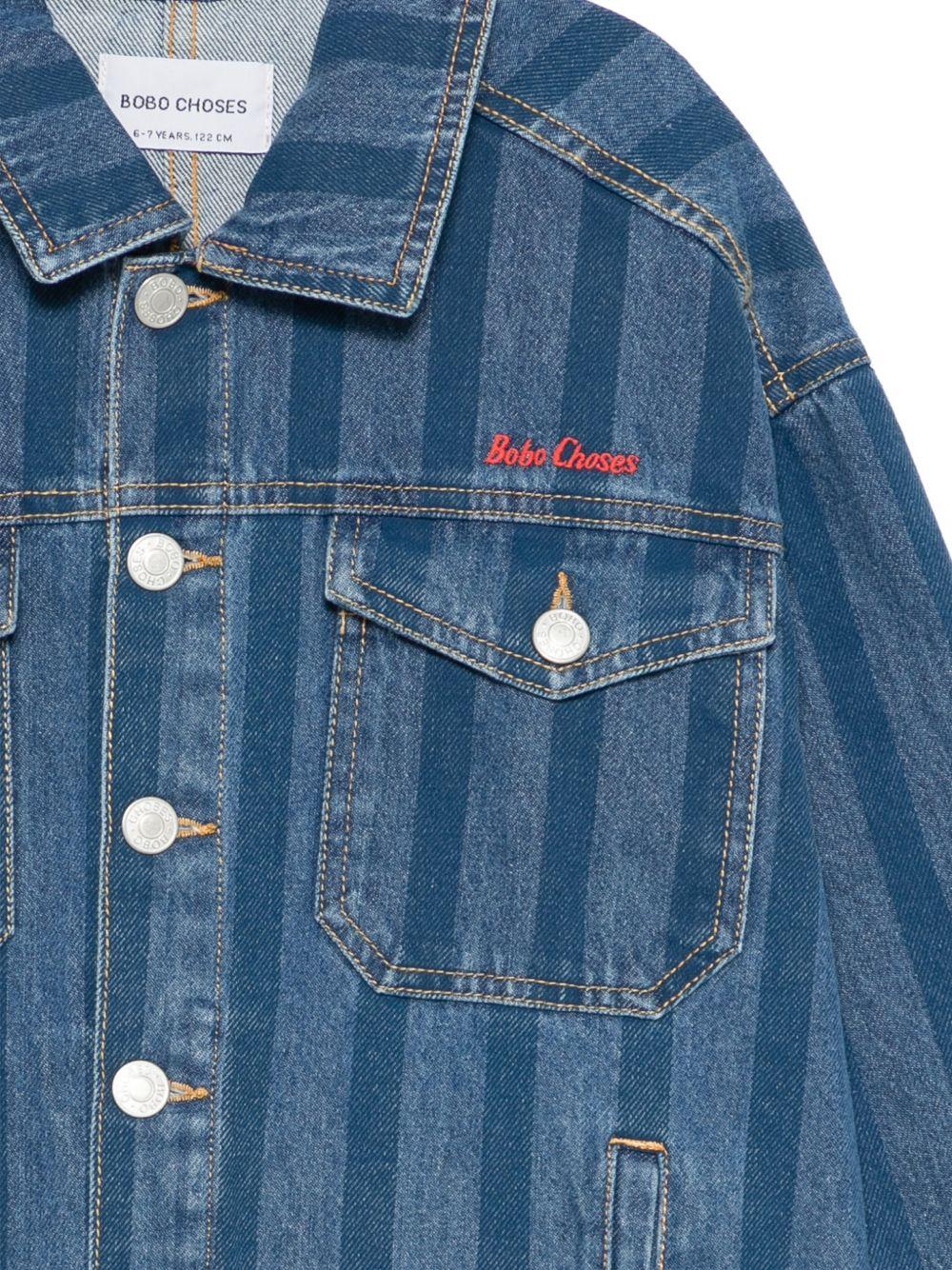 Giubbino per bambino Bobo Choses denim con design a righe - Rubino Kids