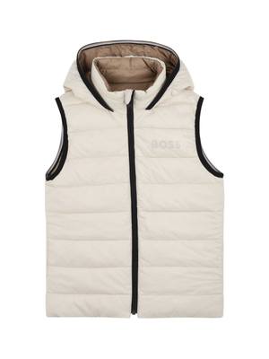 BOSS Kids beige quilted jacket for boys