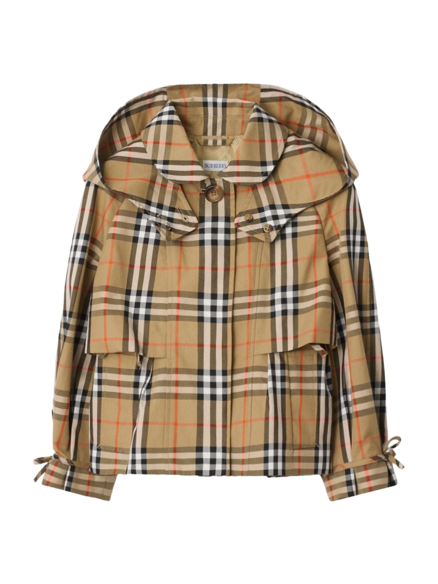 Giubbino per bambino Burberry Kids beige con motivo a quadri - Rubino Kids