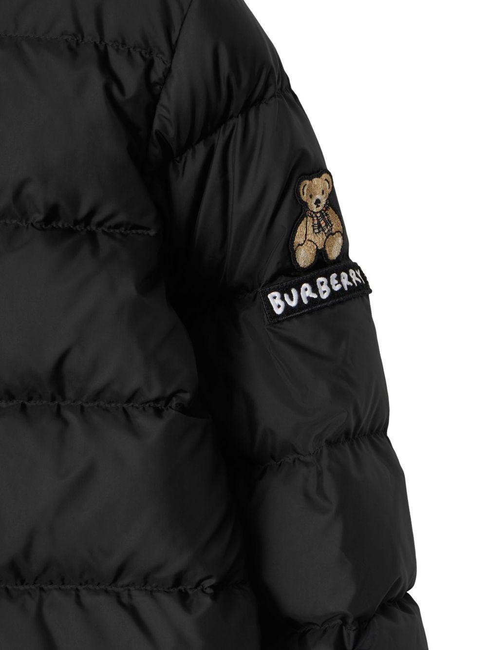 Giubbino per bambino Burberry Kids nero con applicazione orsetto Thomas - Rubino Kids