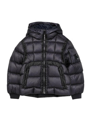 Giubbino per bambino C.P. Company Kids nero con design trapuntato