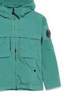 Giubbino per bambino C.P. Company verde con cappuccio - Rubino Kids