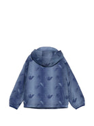 Giubbino per bambino Emporio Armani Kids blu con stampa aquila all - over - Rubino Kids