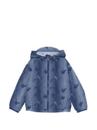 Giubbino per bambino Emporio Armani Kids blu con stampa aquila all - over - Rubino Kids