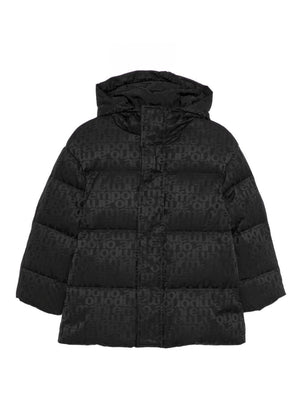 Giubbino per bambino Emporio Armani Kids nero con design trapuntato