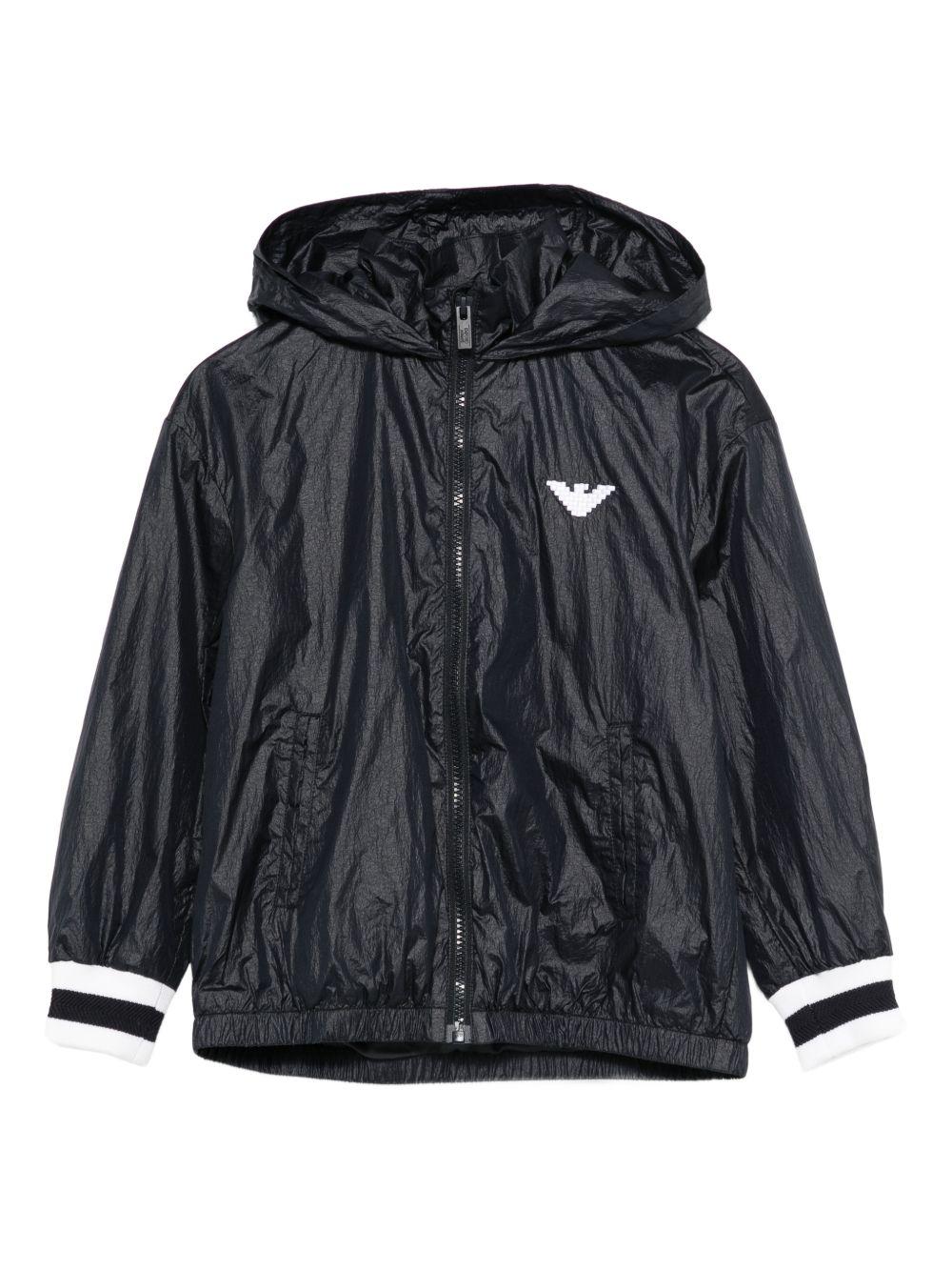 Giubbino per bambino Empotio Armani Kids nero con dettaglio logo - Rubino Kids