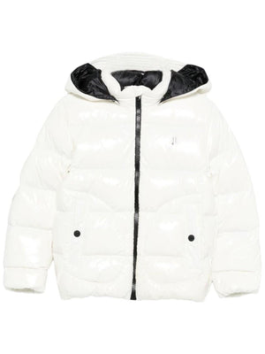 Herno Kids white jacket for children with removable hood
