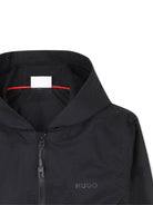 Giubbino per bambino Hugo Kids nero con stampa logo sul davanti - Rubino Kids