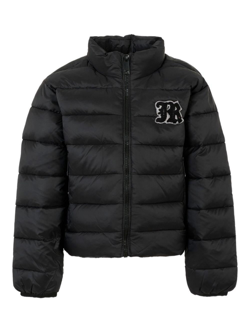 Giubbino per bambino John Richmond Junior nero con toppa con logo - Rubino Kids