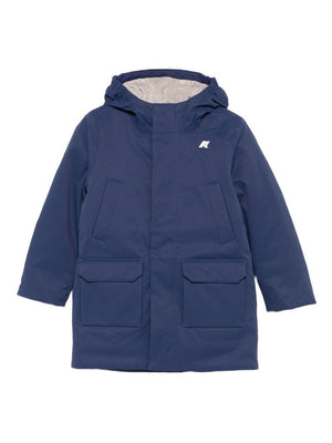 K-Way Kids blue jacket for children with logo detail on the front