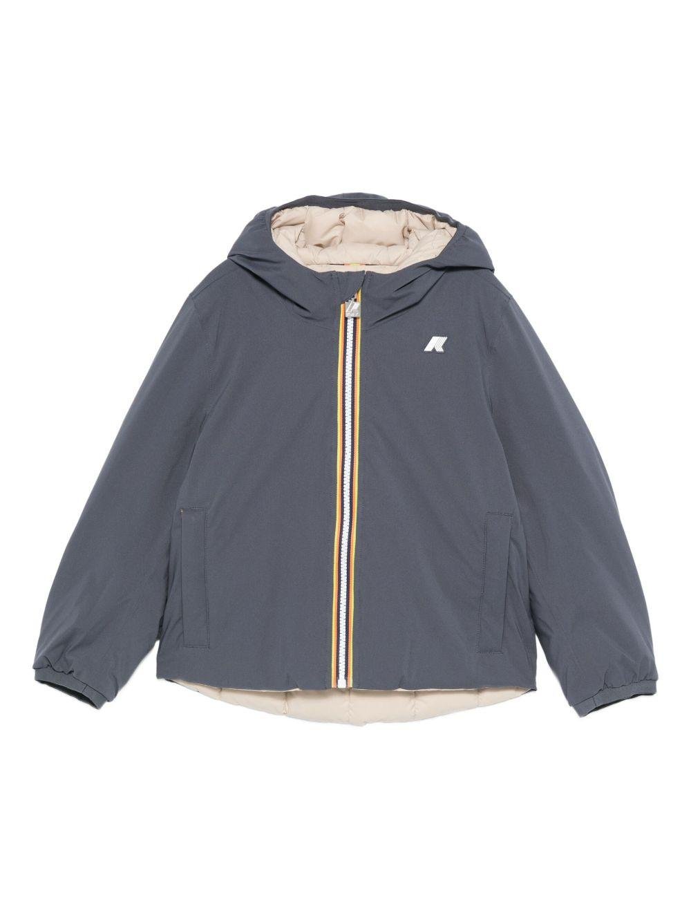 Giubbino per bambino K - Way Kids blu con toppa con logo - Rubino Kids