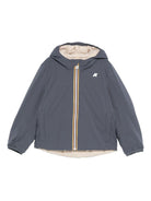 Giubbino per bambino K - Way Kids blu con toppa con logo - Rubino Kids