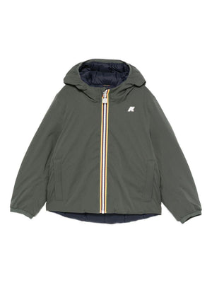 Giubbino per bambino K-Way Kids verde con toppa con logo