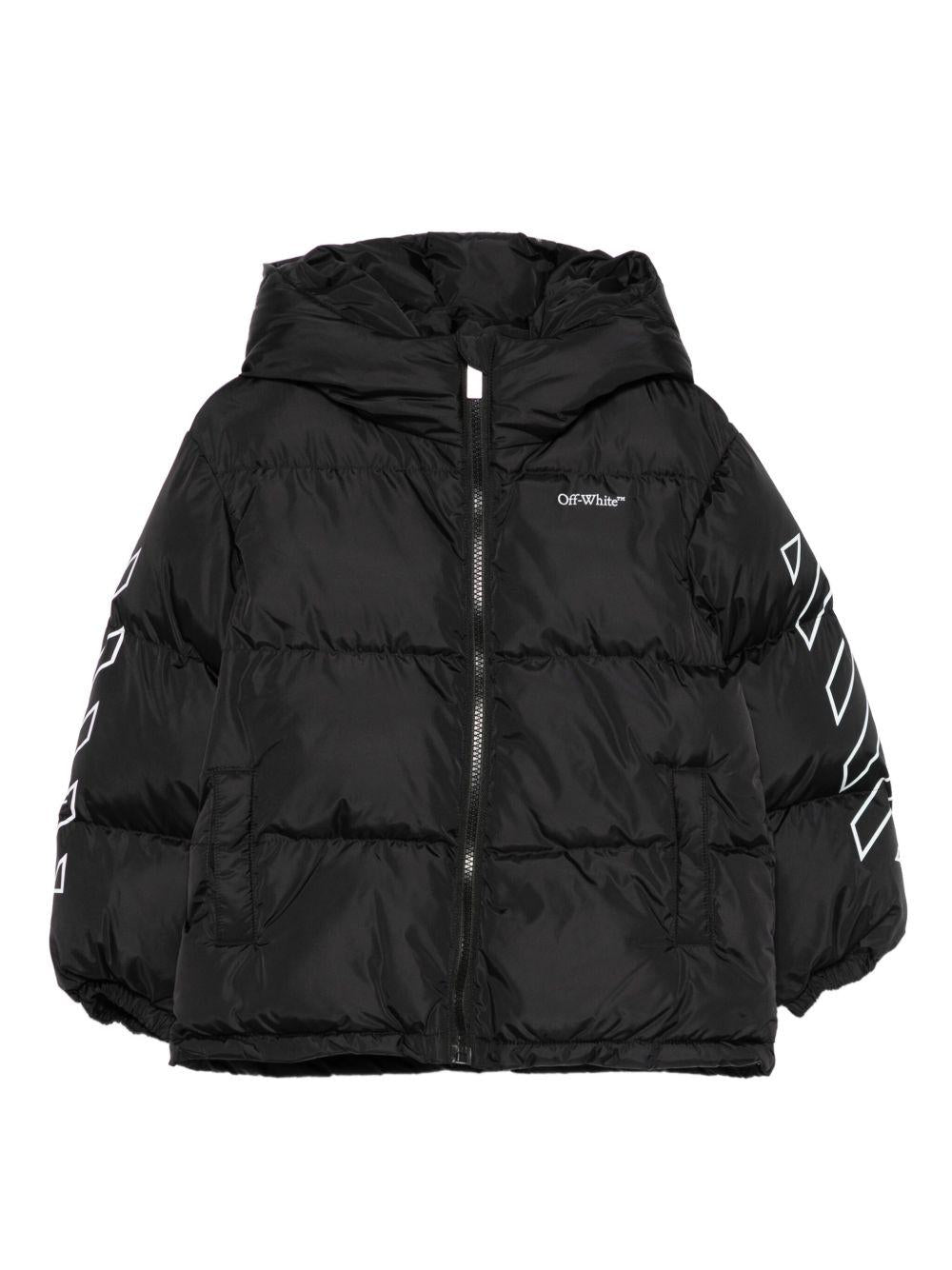 Giubbino per bambino Off - White Kids nero con stampa a freccia - Rubino Kids