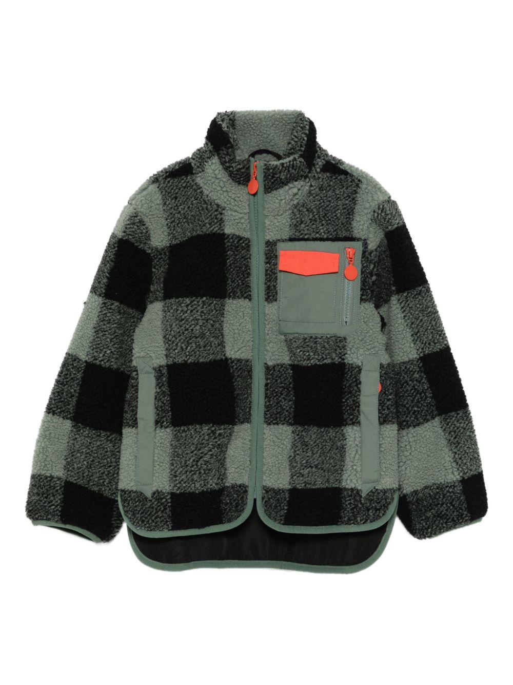 Giubbino per bambino Stella McCartney Kids verde con motivo a quadri - Rubino Kids