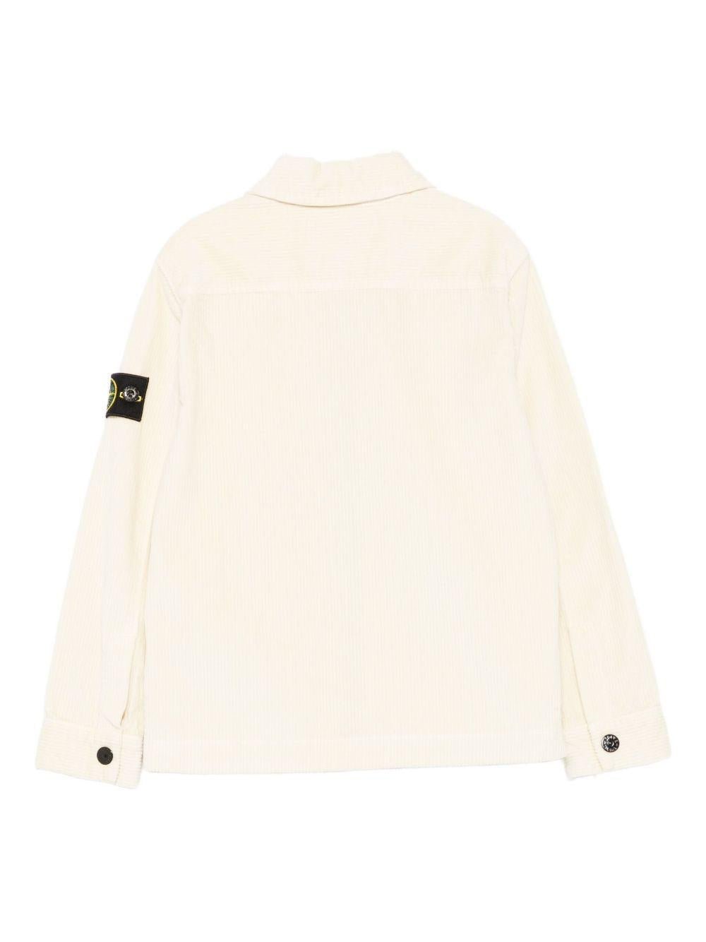 Giubbino per bambino Stone Island Junior bianco con cerniera - Rubino Kids