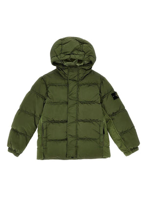Giubbino per bambino Stone Island Junior verde con design trapuntato