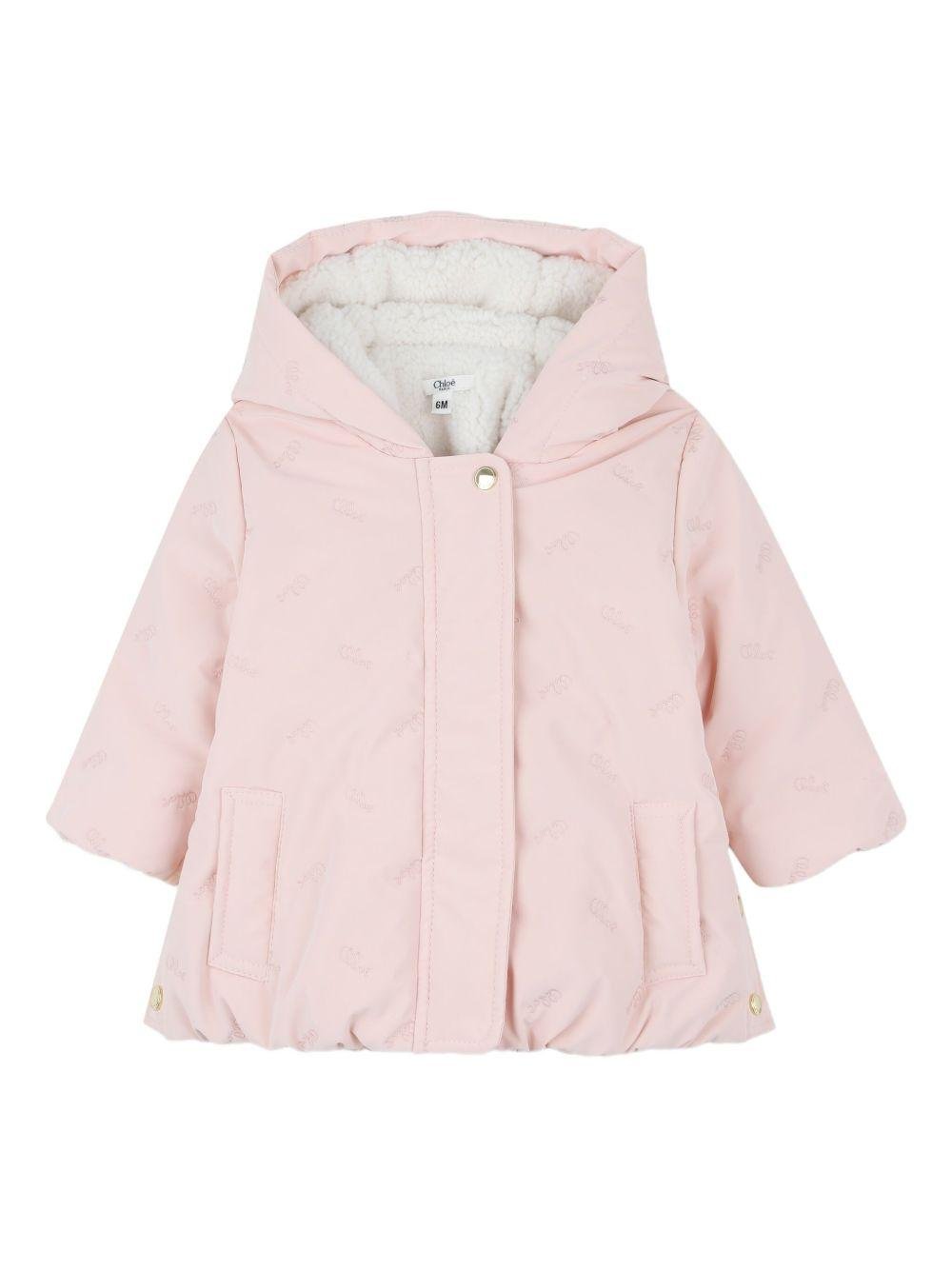 Giubbino per neonata Chloé Kids rosa con chiusura frontale nascosta - Rubino Kids