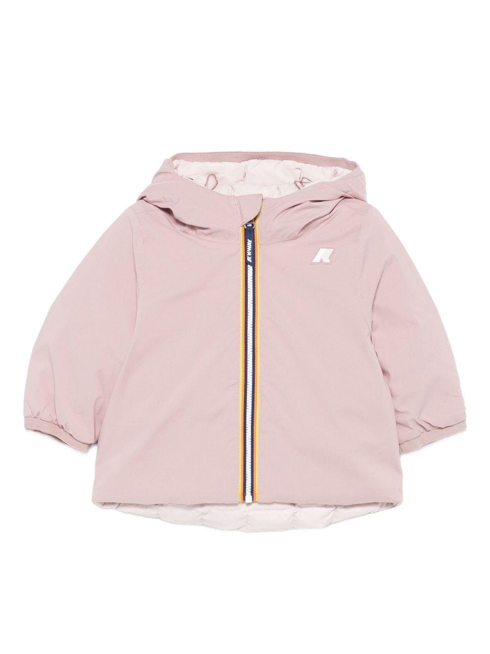 Giubbino per neonata K - Way Kids rosa con design reversibile - Rubino Kids