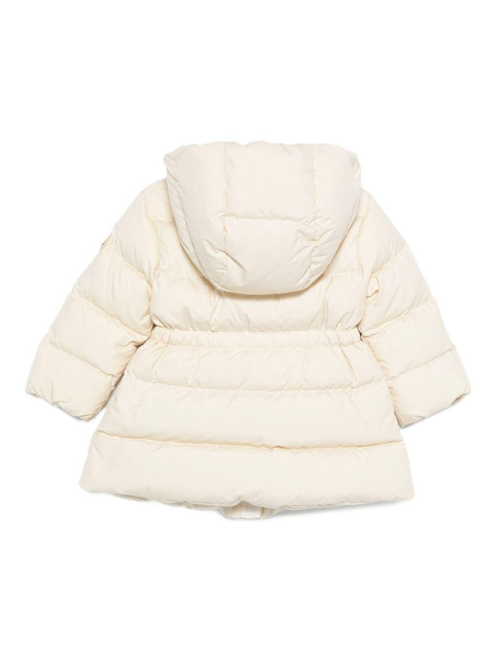 Giubbino per neonata Moncler Enfant beige con ruches sulle tasche - Rubino Kids