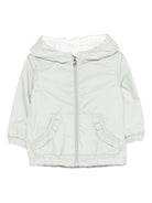 Giubbino per neonata Moncler Kids verde chiaro con chiusura a zip - Rubino Kids