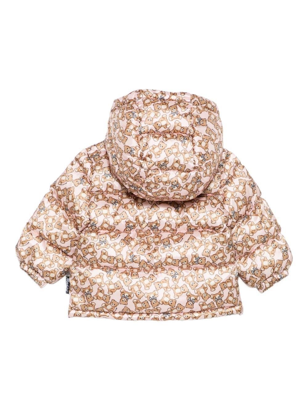 Giubbino per neonata Moschino Kids rosa con stampa teddy - Rubino Kids