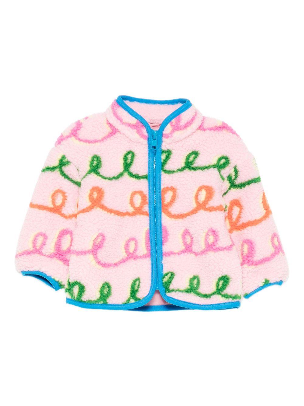 Giubbino per neonata Stella McCartney Kids rosa con finiture blu - Rubino Kids