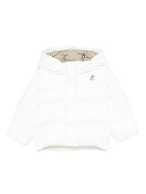 K-Way Kids white quilted baby jacket