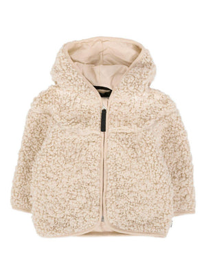 Molo beige baby jacket with teddy bear texture