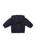 Giubbino per neonato Fendi Kids blu con toppa quadrata con logo FF - Rubino Kids
