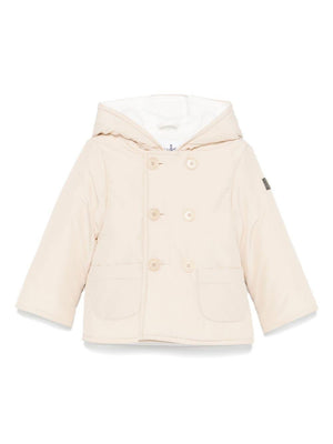 Beige Il Gufo baby jacket with double-breasted design