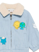 Giubbino per neonato Stella McCartney Kids azzurro con pelliccia all'interno - Rubino Kids