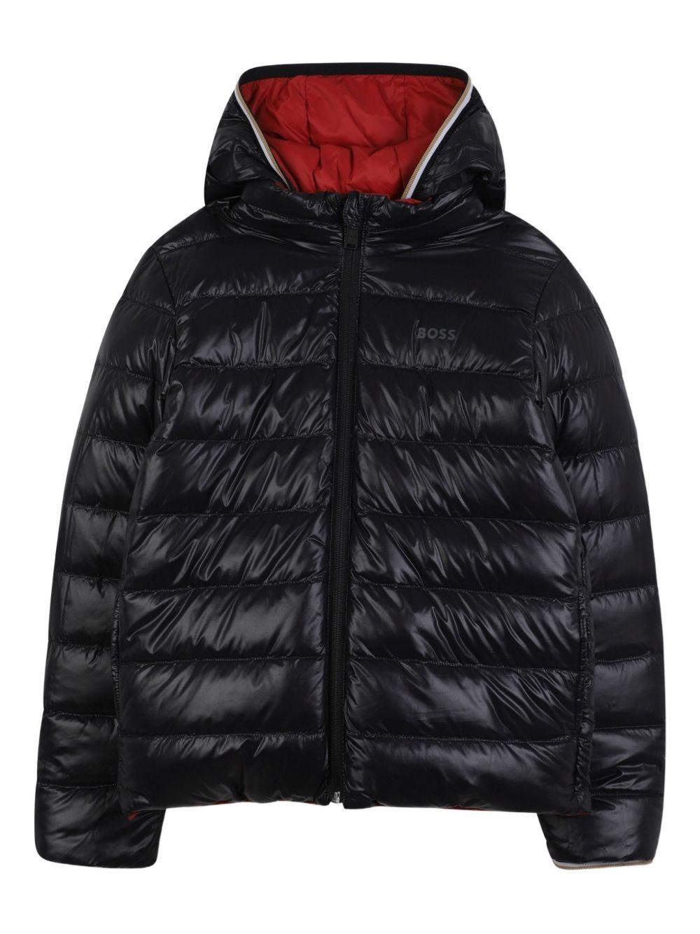 Giubbino reversibile per bambino Boss Kids rosso con dettaglio logo - Rubino Kids