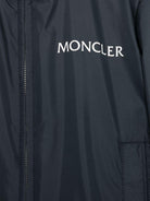 Giubbino Warne per bambino Moncler Enfant blu con cappuccio nascosto - Rubino Kids