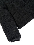 Giubbino Zambaga per bambina Moncler Enfant nero con texture teddy - Rubino Kids