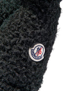 Giubbino Zambaga per bambina Moncler Enfant nero con texture teddy - Rubino Kids