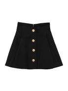 Gonna a trapezio per bambina Balmain Kids nera con bottoni color oro - Rubino Kids