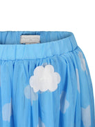 Gonna azzurra in tulle per bambina con stampa nuvole Stella McCartney Kids - Rubino Kids