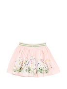 Gonna Brenda per bambina rosa con stampa con aniamali - Rubino Kids