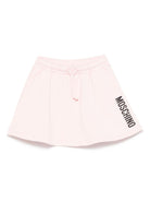 Gonna con logo per bambina Moschino Kids rosa con due tasche laterali - Rubino Kids