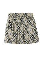 Gonna con motivo Vintage Check per bambina Burberry Kids beige con vita elasticizzata - Rubino Kids