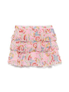 Gonna con stampa floreale per bambina Versace Kids rosa con cerniera - Rubino Kids