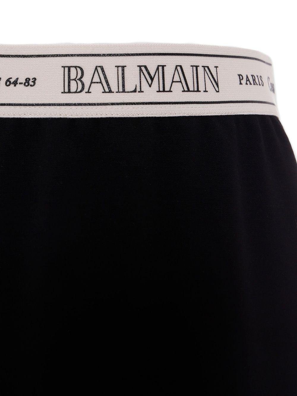 Gonna in jersey per bambina Balmain Kids nera elasticizzata - Rubino Kids