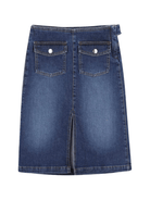 Gonna midi per bambina Chloé Kids denim con tasche - Rubino Kids