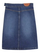 Gonna midi per bambina Chloé Kids denim con tasche - Rubino Kids