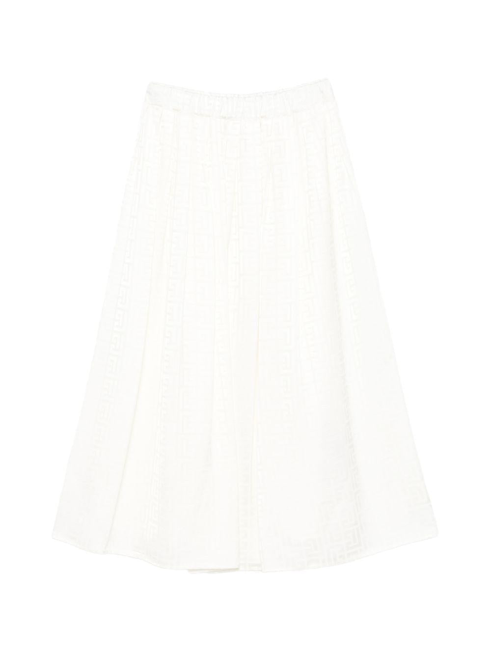 Gonna per bambina Balmain Kids bianca con stampa monogramma all - over - Rubino Kids