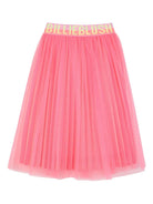 Gonna per bambina Billieblush rosa con banda logo - Rubino Kids