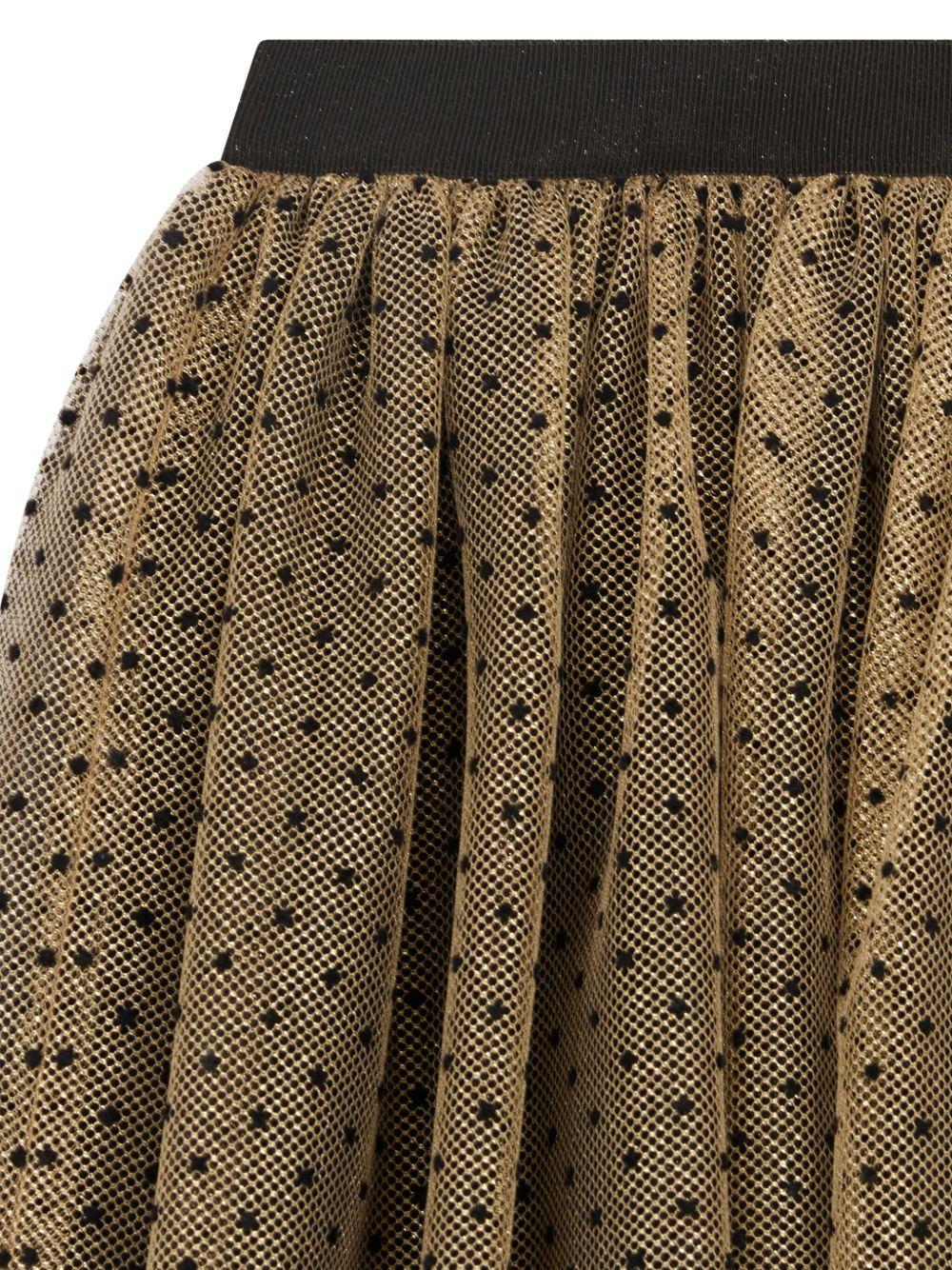 Gonna per bambina Bonpoint color oro con tulle e motivo a pois - Rubino Kids