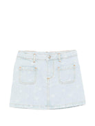 Gonna per bambina Bonpoint denim con stampa ciliegie all - over - Rubino Kids